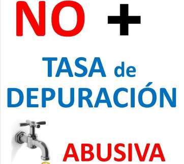 Carteles de Asava en contra de la subida de la tasa de depuración (Foto TA)