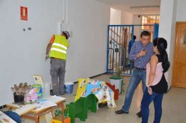Obras de mejora en uno de los centros escolares (Foto TA)