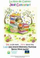 Cartel de la sesión de cuentacuentos que impartirá Campanari en Valsequillo (Foto TA)