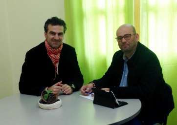 Juan Carlos Hernández Atta y Eduardo Déniz, este viernes reunidos en Valsequillo (Foto TA)