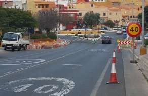 Imagen de la carretera general de Valsequillo a su paso por la rotonda de La Cantonera (Foto TA)