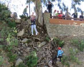 Actividad de tirolina, este domingo en Valsequillo (Foto TA)