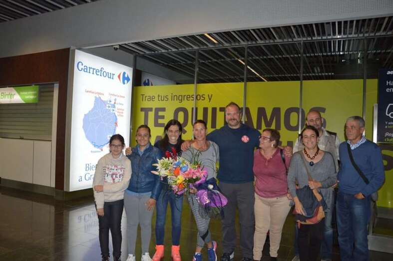 Recepción a los medallistas olímpicos en el Aeropuerto de Gran Canaria (Foto TA)