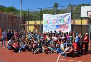 Foto de grupo con la olímpica estadounidense (Foto TA)