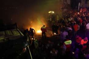 Un momento de la escenificación de la Suelta de aquella noche de 2011 (Foto TA)