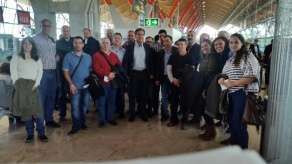 Imagen de las delegaciones de Valsequillo y Santa Brígida que se han desplazado hasta Bruselas junto al eurodiputado López Aguilar (Foto TA)