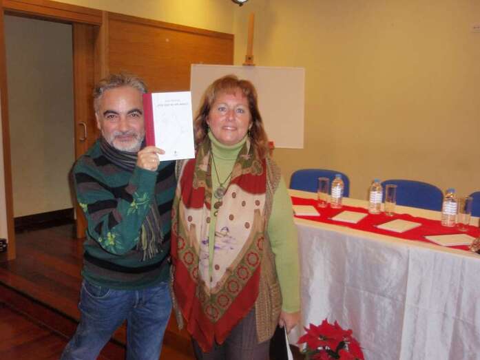 El autor del libro con la cronista oficial de Valsequillo (Foto TA)