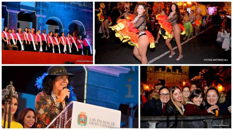 Diferentes momentos del arranque del Carnaval de Las Palmas de GC 2017 (Foto Antonio Alí