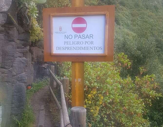 El Cabildo cerró el sendero debido al riesgo de desprendimientos de piedras y tierra (Foto TA)