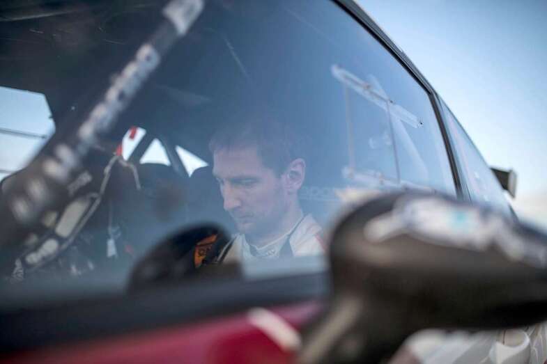 El ruso Alexey Lukyanuk, este jueves en su Ford Fiesta R5 (Foto TA)