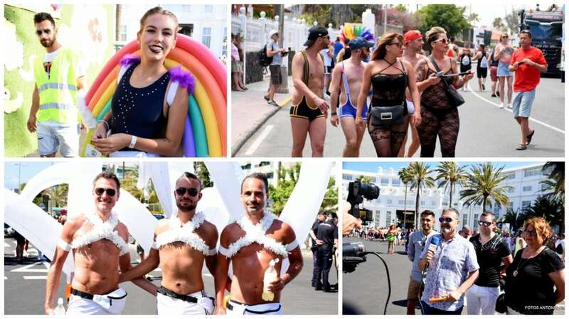 Diferentes momentos del desfile del Orgullo Gay en Maspalomas (Foto Antonio Alí)
