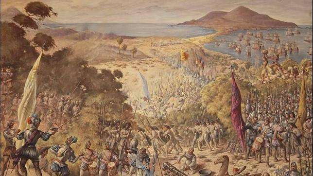 Recreación de la Batalla de El Batán del pintor Carlos Morón (Foto TA)