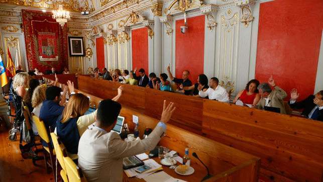 Imagen de archivo de un pleno en la capital grancanaria (Foto TA)