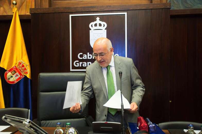 El presidente Antonio Morales, en el I Debate sobre el estado de Gran Canaria (Foto TA)