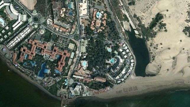 Imagen aérea del Oasis de Maspalomas (Foto TA)