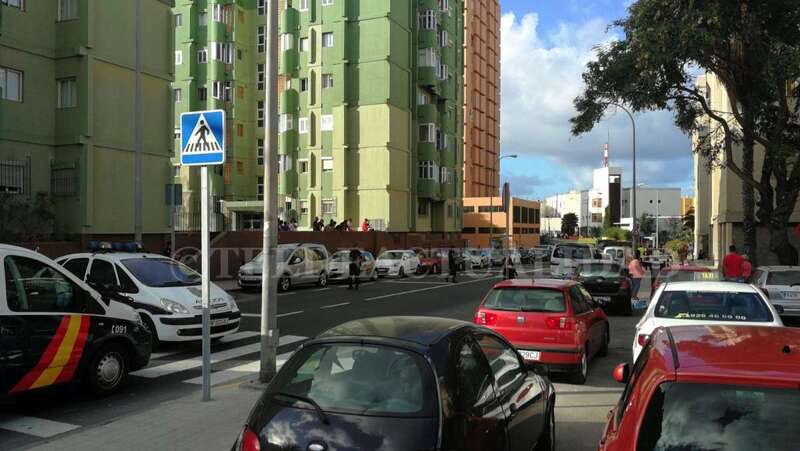 Imagen del despliegue policial tras el tiroteo (Foto TA)