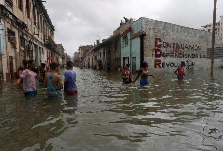 Inundación tras el paso del huracán Irma (Foto TA)