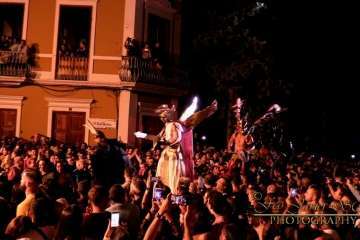 Suelta del Perro Maldito y espectáculo pirotécnico en Valsequillo (Foto Francisco J. Santana)