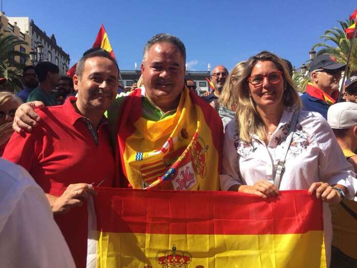 Los exconsejeros Antonio Hernández Lobo y Francisco Santana y la exconcejala María González Calderín (Foto TA)