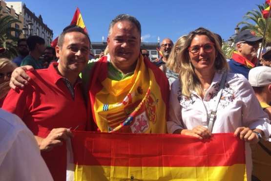 Manifestación por la unidad de España en la capital de Gran Canaria (Foto TA/J.F.F Belda)
