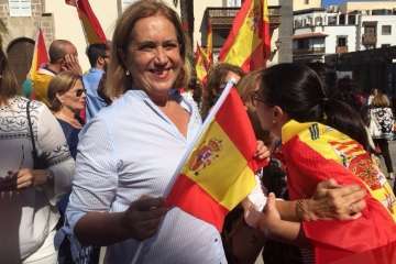 Manifestación por la unidad de España en la capital de Gran Canaria (Foto TA/J.F.F Belda)