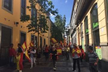 Manifestación por la unidad de España en la capital de Gran Canaria (Foto TA/J.F.F Belda)