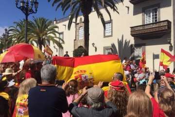 Manifestación por la unidad de España en la capital de Gran Canaria (Foto TA/J.F.F Belda)