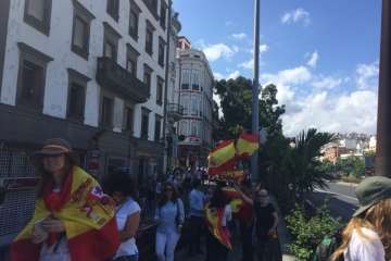 Manifestación por la unidad de España en la capital de Gran Canaria (Foto TA/J.F.F Belda)