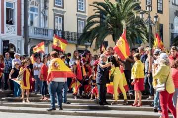 Manifestación por la unidad de España en la capital de Gran Canaria (Foto TA/J.F.F Belda)