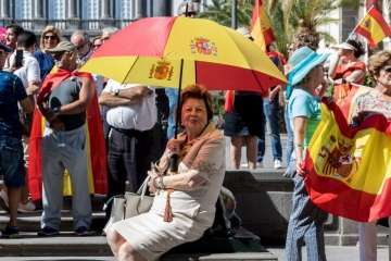 Manifestación por la unidad de España en la capital de Gran Canaria (Foto TA/J.F.F Belda)