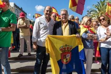 Manifestación por la unidad de España en la capital de Gran Canaria (Foto TA/J.F.F Belda)