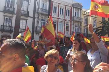 Manifestación por la unidad de España en la capital de Gran Canaria (Foto TA/J.F.F Belda)