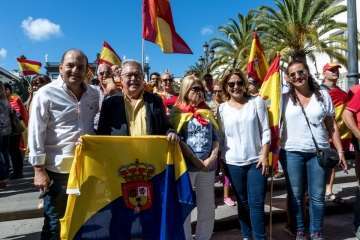Manifestación por la unidad de España en la capital de Gran Canaria (Foto TA/J.F.F Belda)