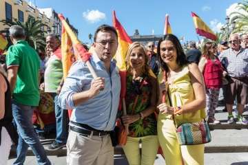 Manifestación por la unidad de España en la capital de Gran Canaria (Foto TA/J.F.F Belda)