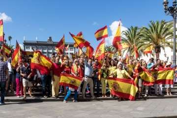 Manifestación por la unidad de España en la capital de Gran Canaria (Foto TA/J.F.F Belda)