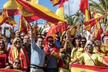 Manifestación por la unidad de España en la capital de Gran Canaria (Foto TA/J.F.F Belda)