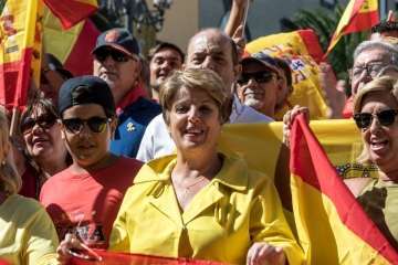 Manifestación por la unidad de España en la capital de Gran Canaria (Foto TA/J.F.F Belda)