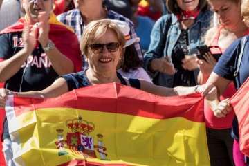 Manifestación por la unidad de España en la capital de Gran Canaria (Foto TA/J.F.F Belda)