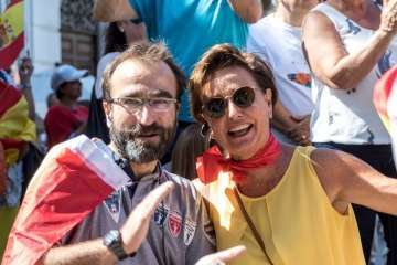 Manifestación por la unidad de España en la capital de Gran Canaria (Foto TA/J.F.F Belda)