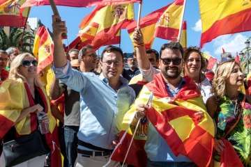 Manifestación por la unidad de España en la capital de Gran Canaria (Foto TA/J.F.F Belda)