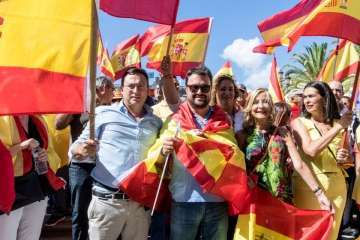 Manifestación por la unidad de España en la capital de Gran Canaria (Foto TA/J.F.F Belda)