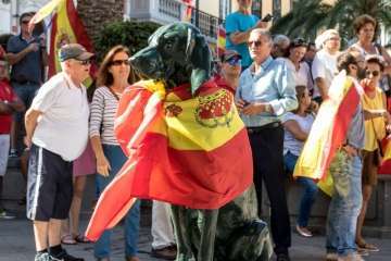 Manifestación por la unidad de España en la capital de Gran Canaria (Foto TA/J.F.F Belda)
