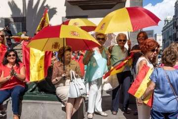 Manifestación por la unidad de España en la capital de Gran Canaria (Foto TA/J.F.F Belda)