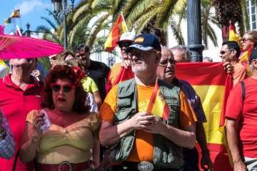 Manifestación por la unidad de España en la capital de Gran Canaria (Foto TA/J.F.F Belda)