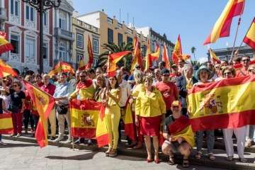 Manifestación por la unidad de España en la capital de Gran Canaria (Foto TA/J.F.F Belda)