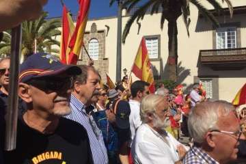 Manifestación por la unidad de España en la capital de Gran Canaria (Foto TA/J.F.F Belda)