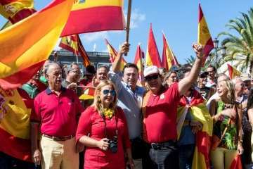 Manifestación por la unidad de España en la capital de Gran Canaria (Foto TA/J.F.F Belda)