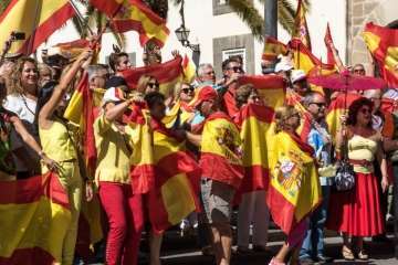 Manifestación por la unidad de España en la capital de Gran Canaria (Foto TA/J.F.F Belda)