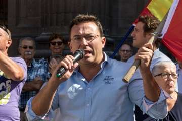 Manifestación por la unidad de España en la capital de Gran Canaria (Foto TA/J.F.F Belda)