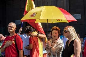 Manifestación por la unidad de España en la capital de Gran Canaria (Foto TA/J.F.F Belda)